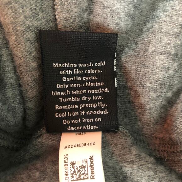 Reebok Lace Up Gray Hoodie Size Large - Picture 6 of 7